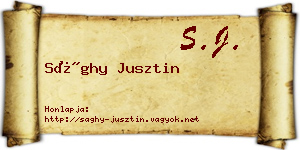 Sághy Jusztin névjegykártya