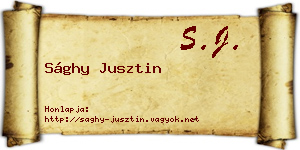 Sághy Jusztin névjegykártya